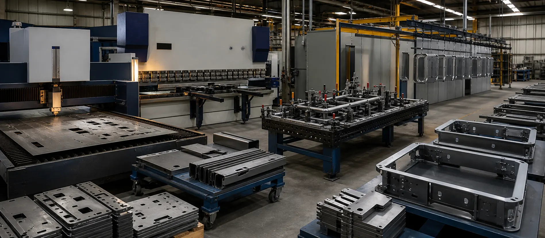 connected sheet metal production process.